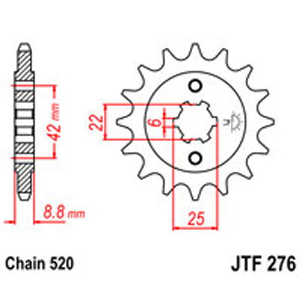 JT JT Gear Box Sprockets G/B 276-16T HON